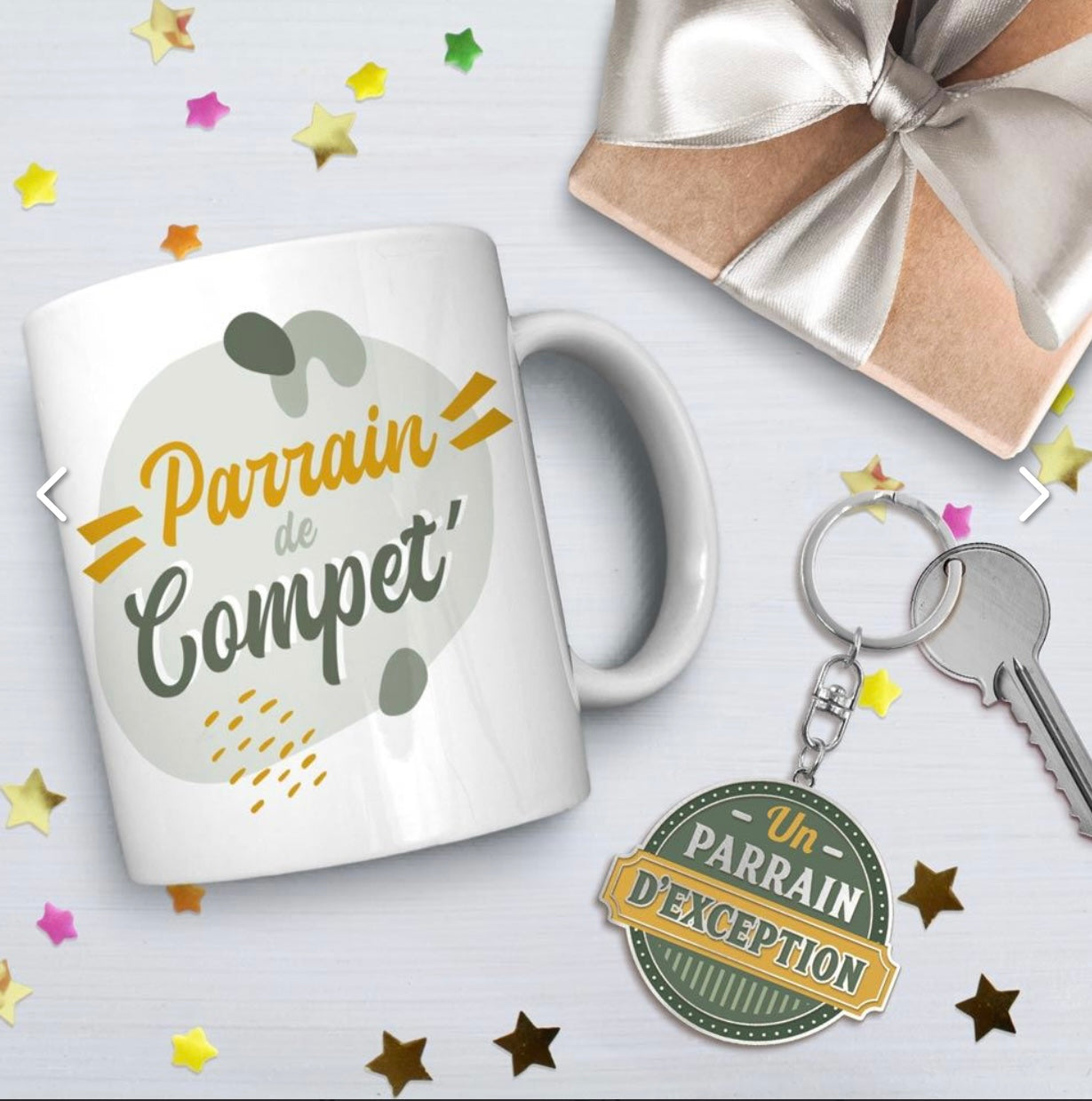 Coffret Mug Porte Cle "Parrain"