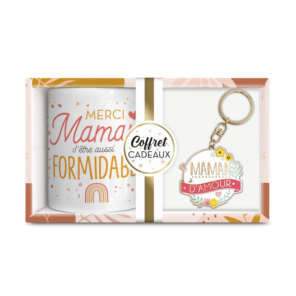 Coffret mug porte cle "maman d amour"