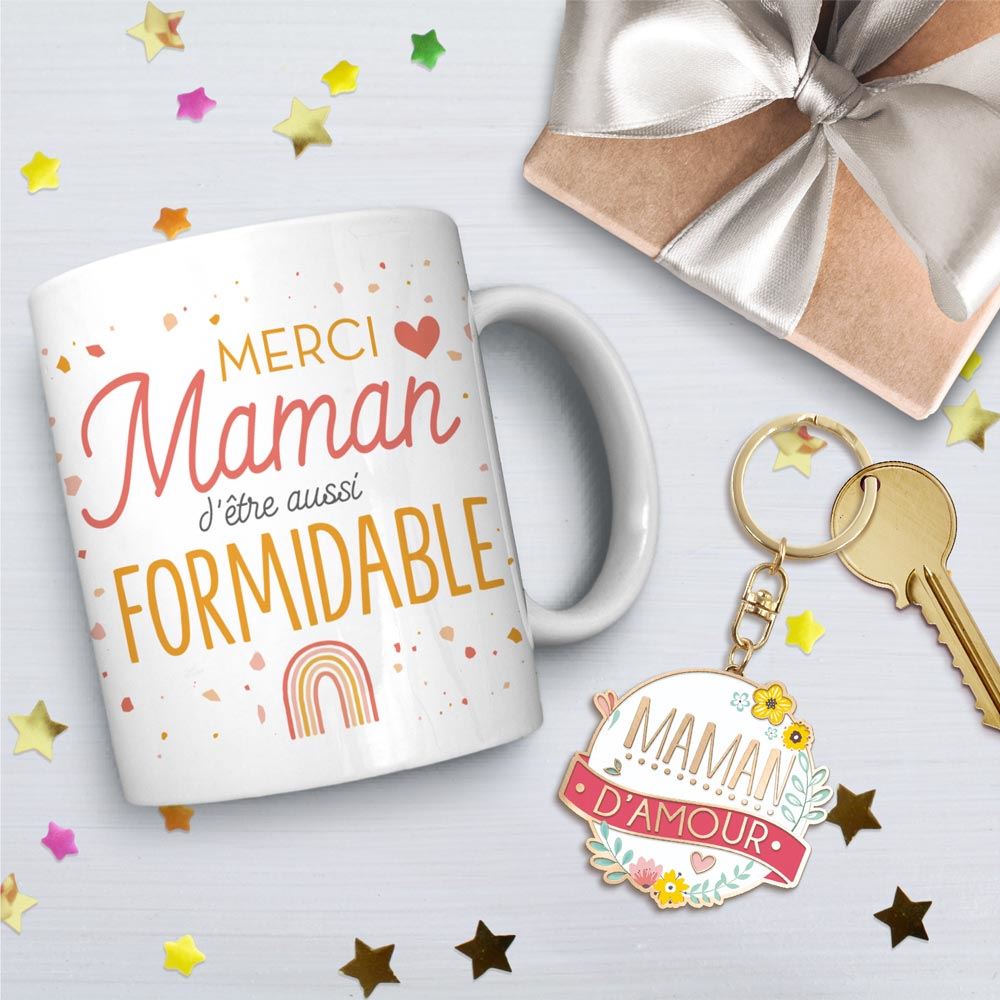 Coffret mug porte cle "maman d amour"