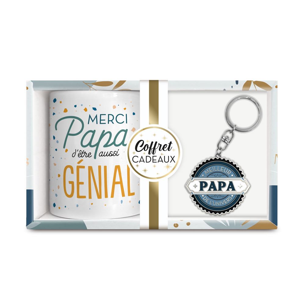 Coffret mug porte cle "meilleur papa"